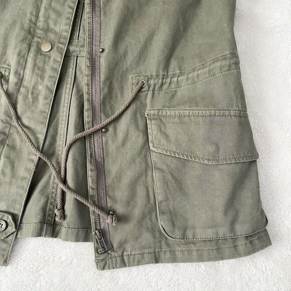 Per Se Utility Vest Women Size M Cargo Hunter Green Pockets Waist Drawstring - Picture 4 of 14